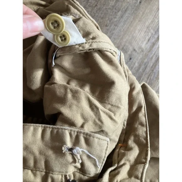 Taylor Stitch The Foundation Democratic Pants Organic Khaki Chino 34 READ Hole - Picture 4 of 13